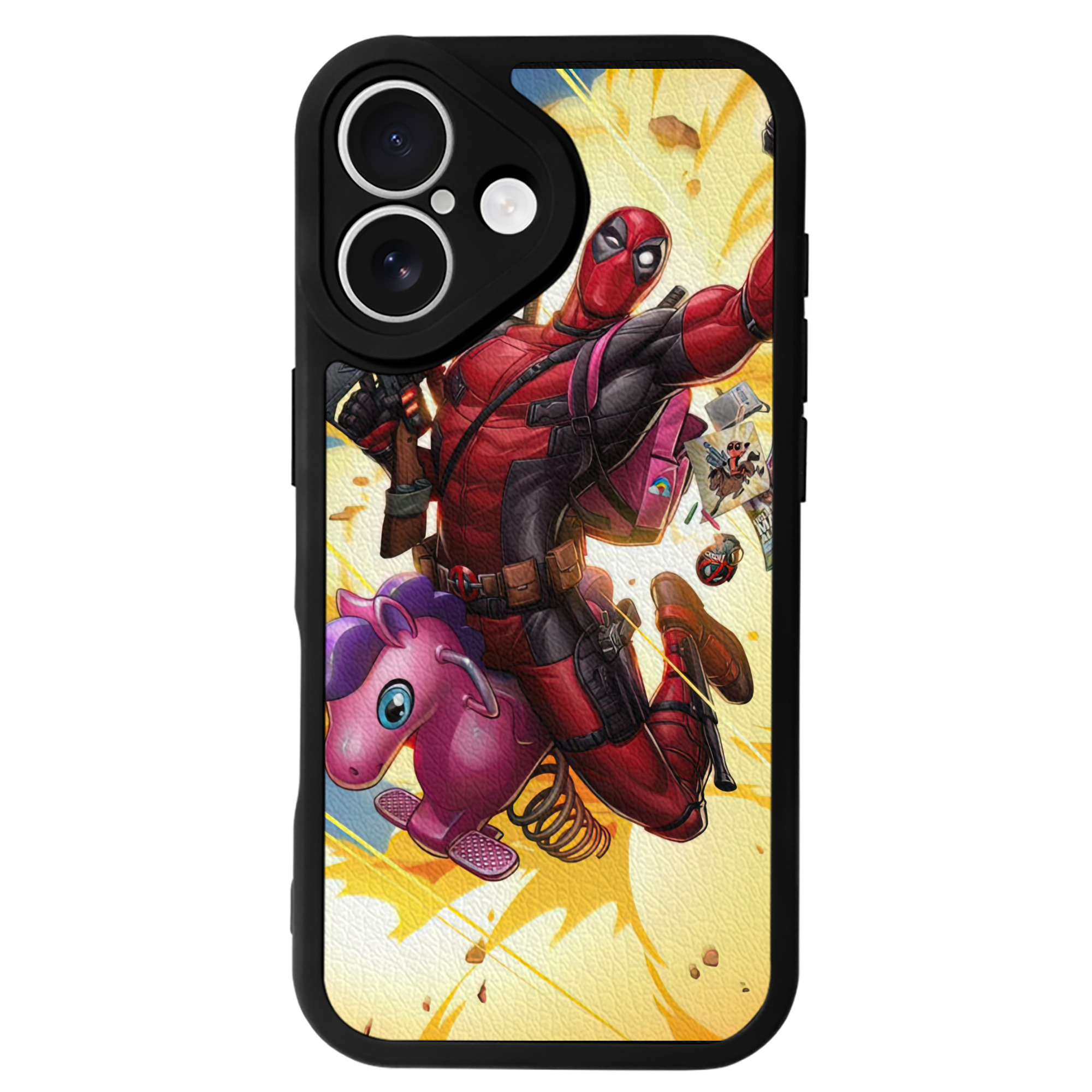 （画像用） Deadpool デッドプール 【iPhone 16シリーズ対応】シリコンスマホケース（レザー調） 材質：シリコン